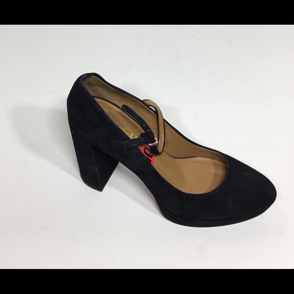 Coach Suede Black Goldie Mary Jane Platform Pumps. - Picture 5 of 7